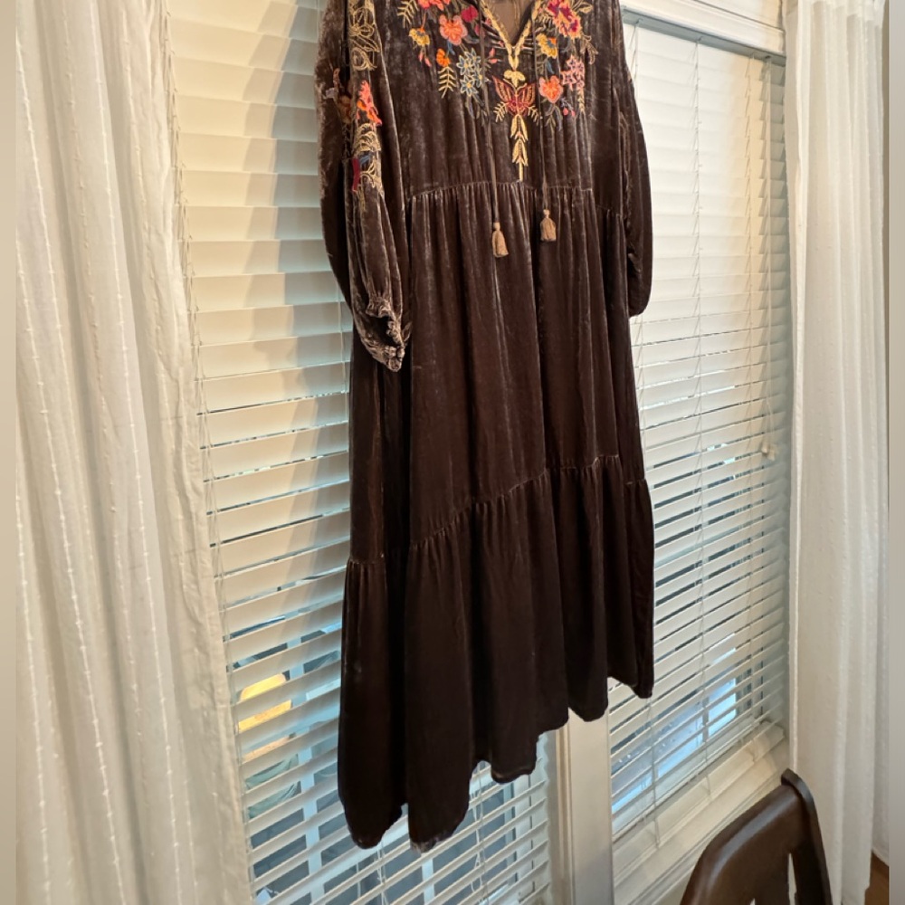 Johnny Was Taline boho rayon/silk midi dress
